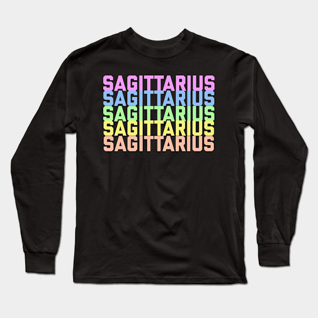 Sagittarius Rainbow Long Sleeve T-Shirt by Sloop